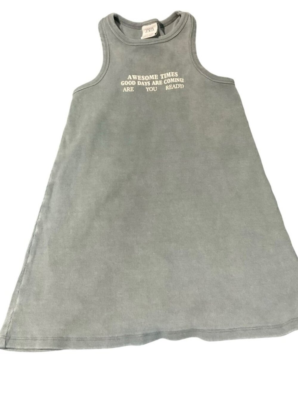 Zara Gray Sleeveless tank Dress long shirt Girls Size 6 A line